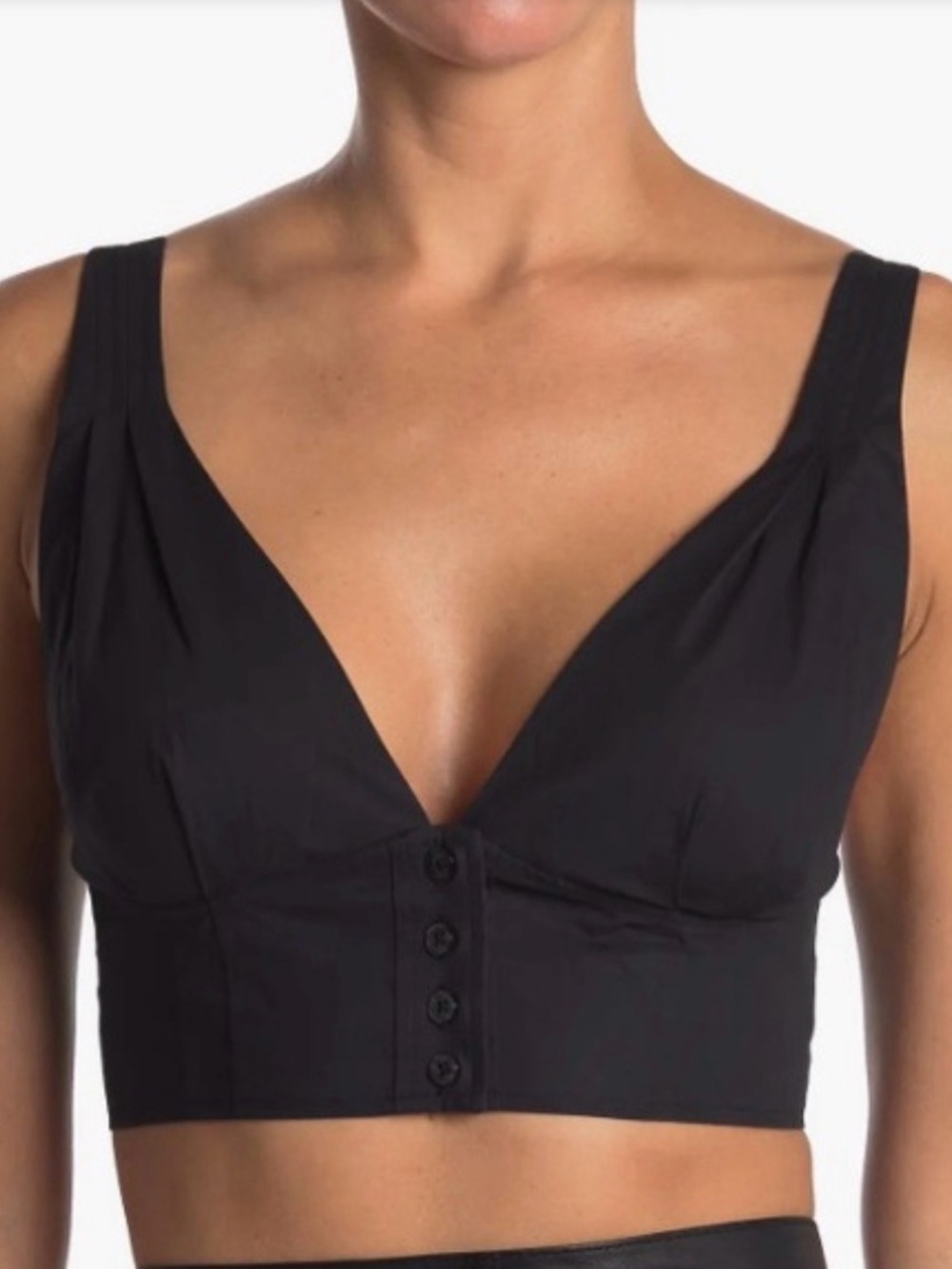 A.L.C. London Black V-Neck Button Front Bralette